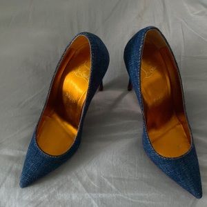 Christian Louboutin Kate 100 denim heels size 36.5 brand new